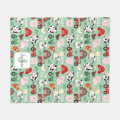 Barnyard Pattern Boerderij Dier Schattige Kind Fleece Deken (Voorkant (Horizontaal))