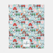 Barnyard Pattern Boerderij Dier Schattige Kind Fleece Deken (Voorkant)