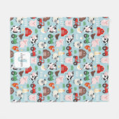 Barnyard Pattern Boerderij Dier Schattige Kind Fleece Deken (Voorkant (Horizontaal))