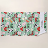 Barnyard Pattern Boerderij Dier Schattige Kind Strandlaken (Voorkant)