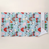 Barnyard Pattern Boerderij Dier Schattige Kind Strandlaken (Voorkant)