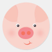 Barnyard Piggy Ronde Sticker (Voorkant)