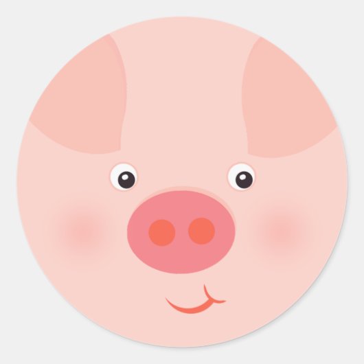 Barnyard Piggy Ronde Sticker (Voorkant)