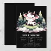 Barnyard Printable Koe Verjaardag Kaart (Voorkant / Achterkant)
