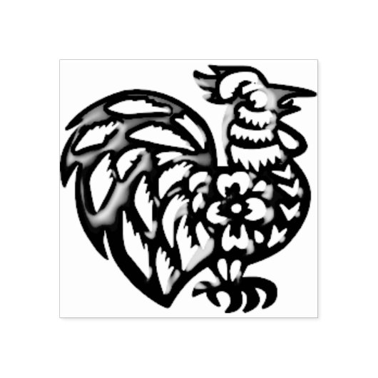 Barnyard Rooster Rubberstempel (Afrduk)