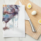 Barnyard Splendor: Waterverf Hen, op maat Theedoek (Quarter Fold)