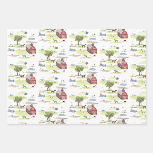 Barnyard Toile Inpakpapier Vel (Voorkant 3)