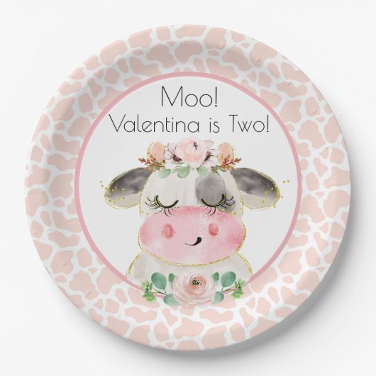 Barnyard Verjaardag Borden Oink Moo Cockadoodledoo Papieren Bordje (Voorkant)