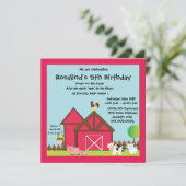 Barnyard Verjaardagsfeest / Boerderijdieren Kaart (Staand voorkant)