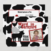 Barnyard verjaardagsfeest met foto kaart (Voorkant / Achterkant)