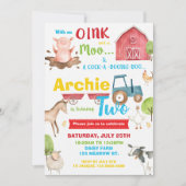 Barnyard verjaardagsfeestje Boerderijdieren draaie Kaart (Voorkant)