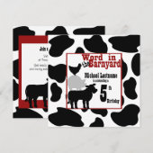 Barnyard verjaardagsfeestje kaart (Voorkant / Achterkant)