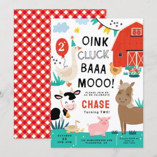 Barnyard verjaardagsfeestje kaart