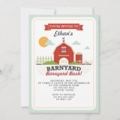 Barnyard verjaardagsfeestje uitnodiging (Voorkant)
