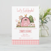 Barnyard Verjaardagsuitnodiging · Boerderij Dieren Kaart (Staand voorkant)