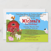 Barnyard verjaardagsuitnodiging kaart (Voorkant)