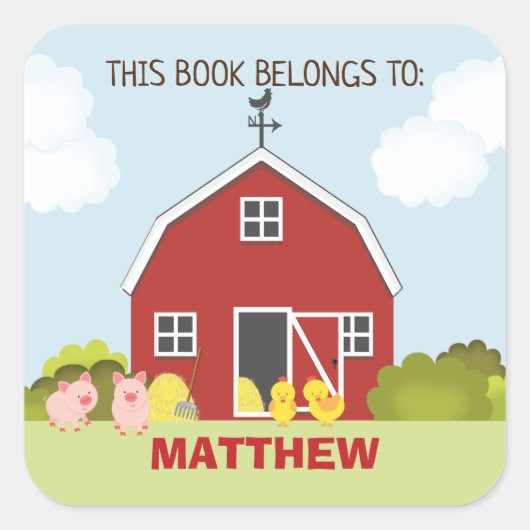 Barnyard Vierkante Sticker (Voorkant)