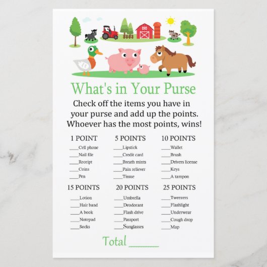 Barnyard Wat zit er in je handtas? (Voorkant)