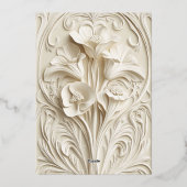 Barocco Floral Wedding Folie Uitnodiging (Achterkant)