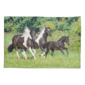 Barock Pinto Horses Herd with Cute Foal Galloping  Kussensloop (Achterkant)