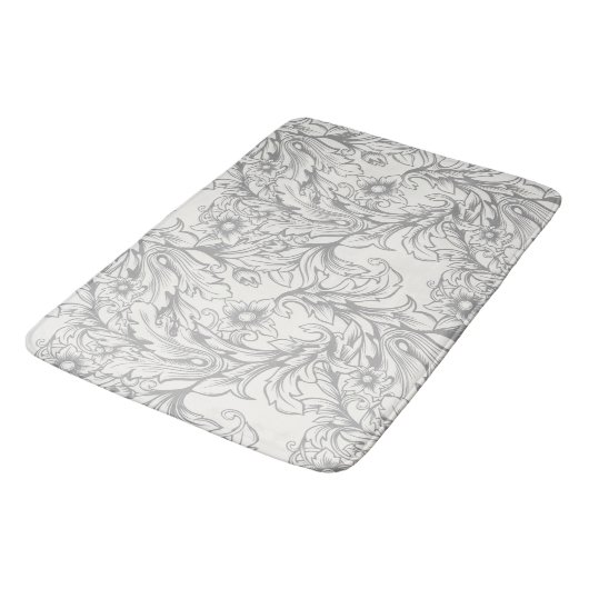 Barok Acanthus Leaf Grey Badmat (Gekanteld)