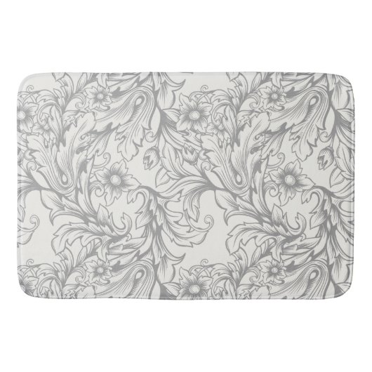 Barok Acanthus Leaf Grey Badmat (Voorkant)
