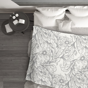 Barok Acanthus Leaf Grey Fleece Deken