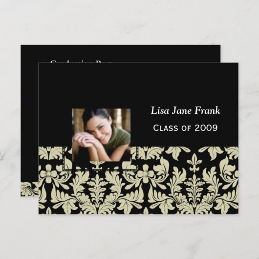 Barok afstudeerfeest nodigen briefkaarten uit (Voorkant / Achterkant)