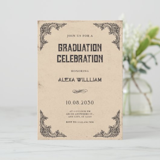  barok afstuderen kaart (Staand voorkant)