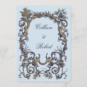  barok Antiek c.1700s Ontwerp met Cherubs Kaart