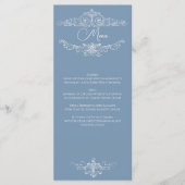Barok Antieke Damast Bruiloft Menu (Voorkant)