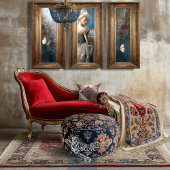 Barok Ballet, Elegant Rococo Portret & Poppies Tissuepapier