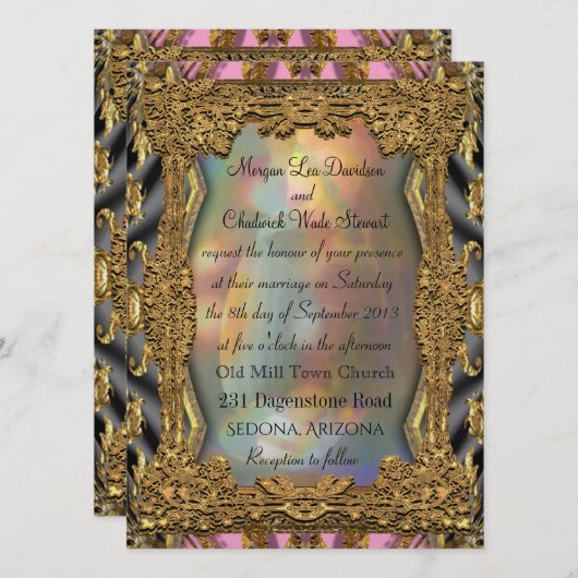 Barok Barnetcue formele bruiloft uitnodiging (Voorkant / Achterkant)