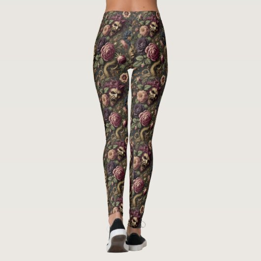Barok Battles & Blooms - Gotisch Victoriaans Leggings (Achterkant)