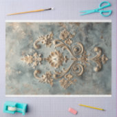 Barok blauw goud geëmbosseerd effect demask patroo tissuepapier (Craft)