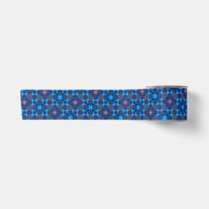 Barok Bloeiend Blauw Ontwerp Satijnen Lint