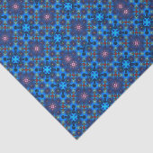 Barok Bloeiend Blauw Ontwerp Tissuepapier (Detail)