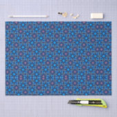 Barok Bloeiend Blauw Ontwerp Tissuepapier (Craft)