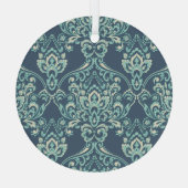 Barok Bloemen behang Glas Ornament (Achterkant)