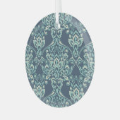 Barok Bloemen behang Glas Ornament (Voorkant links)