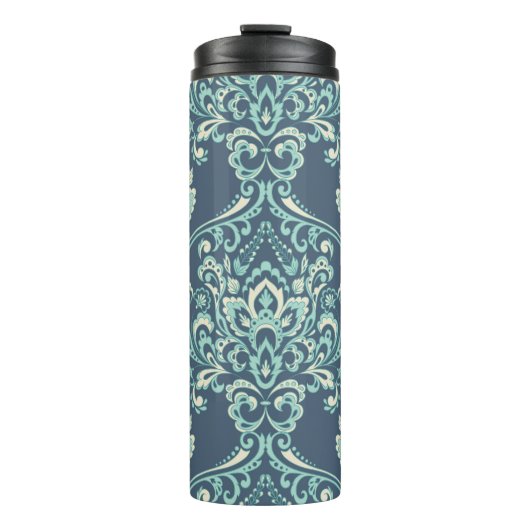 Barok Bloemen behang Thermosbeker (Voorkant)