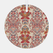 Barok Bloemen behangontwerp Glas Ornament (Achterkant)