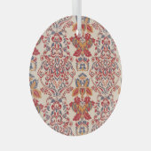 Barok Bloemen behangontwerp Glas Ornament (Voorkant Rechts)