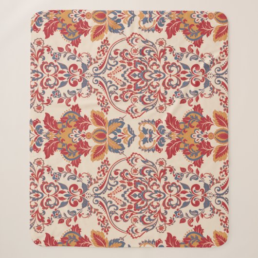 Barok Bloemen  behangontwerp Sherpa Deken (Voorkant)