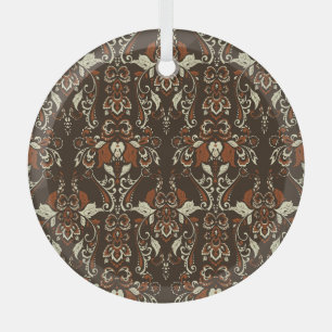 Barok Bloemen: Klassiek behang Glas Ornament