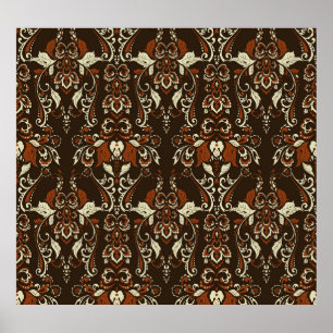 Barok Bloemen: Klassiek behang Poster