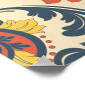 Barok Bloemen:  klassiek behang. Poster (Hoek)