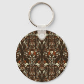 Barok Bloemen: Klassiek behang Sleutelhanger (Achterkant)