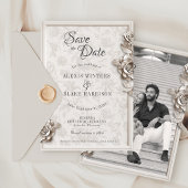  Barok Bloemen Monogram Foto Huwelijk Save The Date