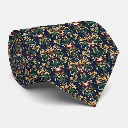 Barok Bloemmotief Stropdas (Opgerold)